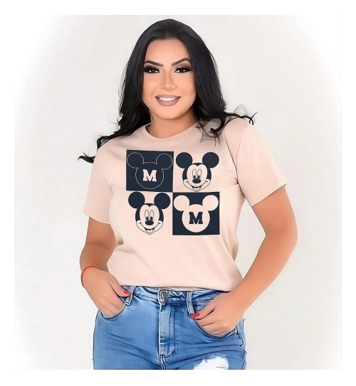 T-shirt Mickey 4 Cor Caqui